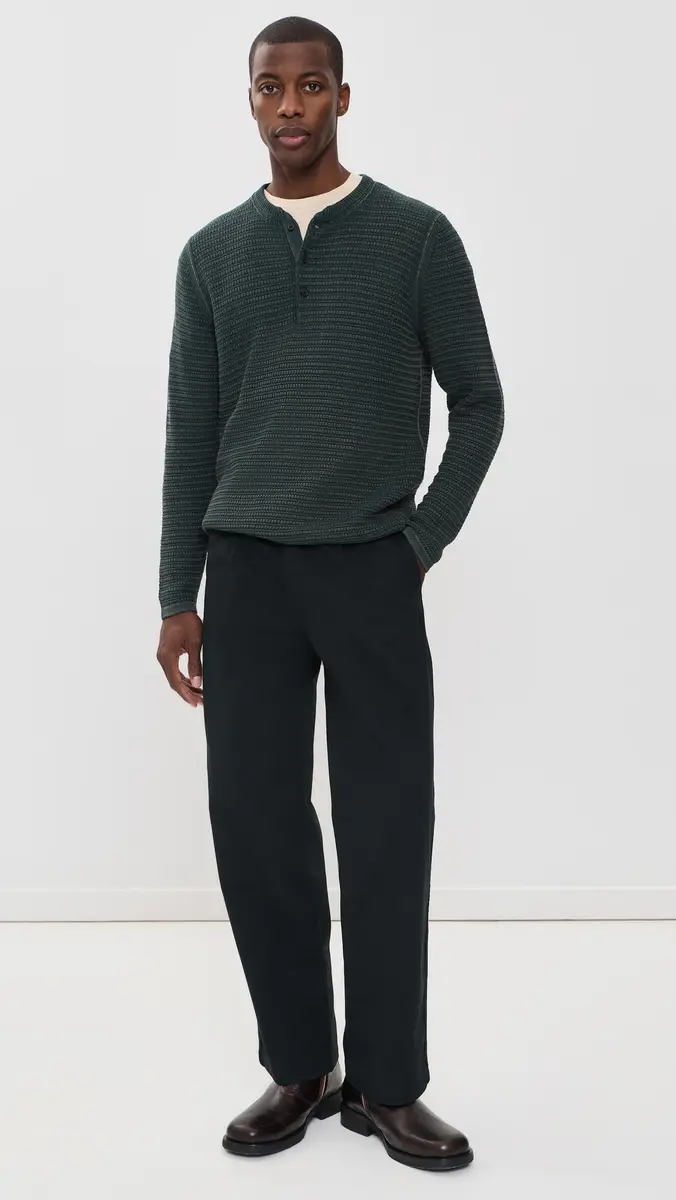Billy Reid Garment-Dyed Links Henley | Thumbnail 6 Billy Reid Garment-Dyed Links Henley | Thumbnail 6