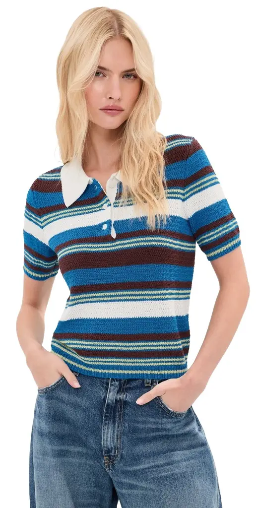 LE BOP Stripe Boucle Polo