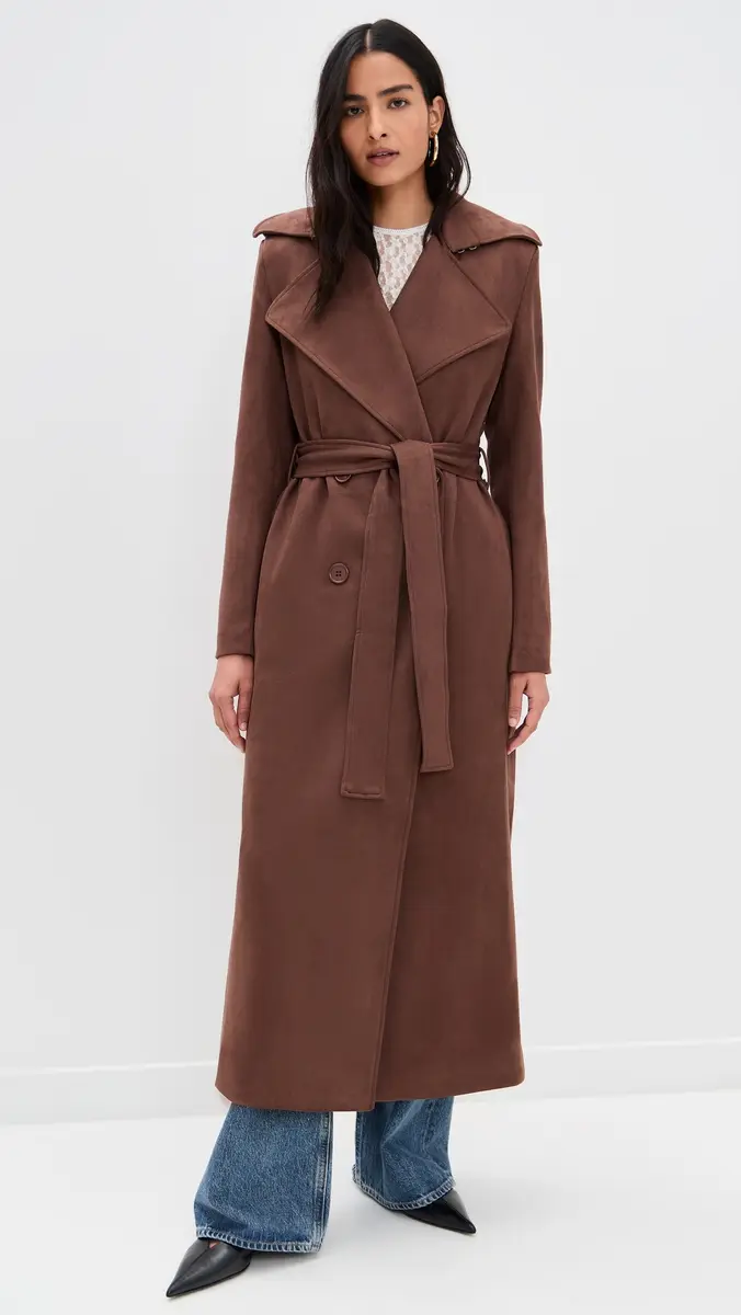 Bardot Kira Faux Suede Trench Coat | Thumbnail 2