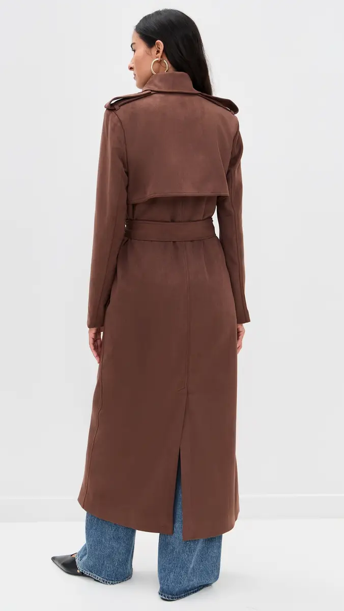 Bardot Kira Faux Suede Trench Coat | Thumbnail 3