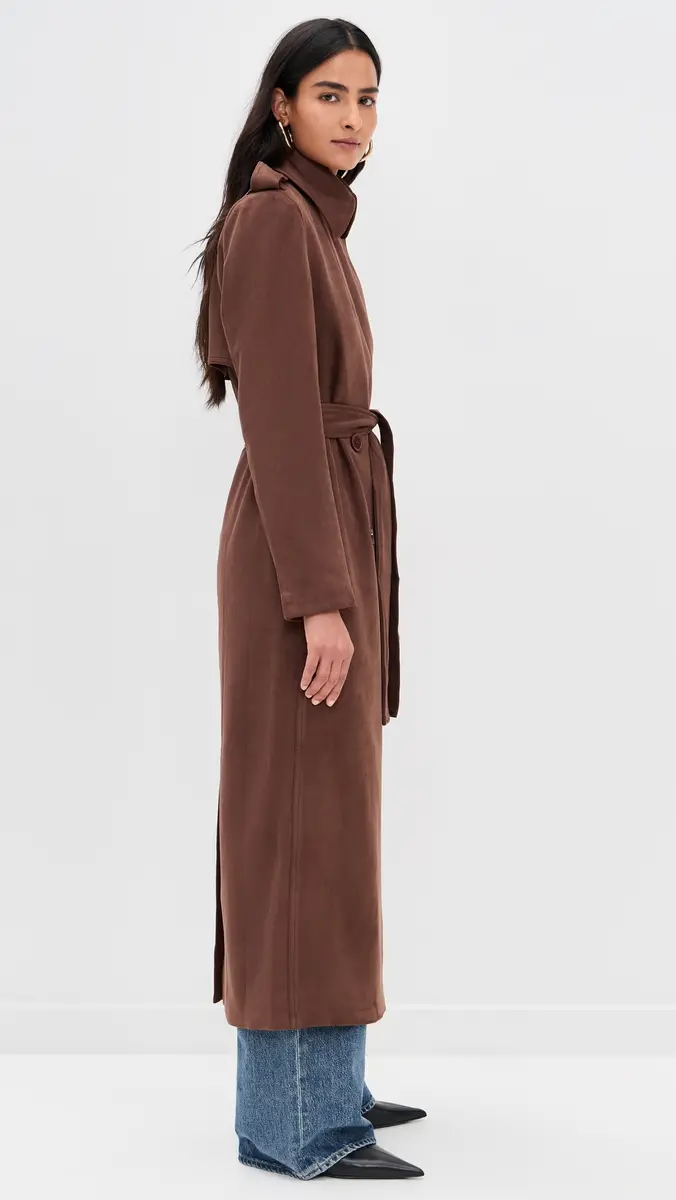 Bardot Kira Faux Suede Trench Coat | Thumbnail 4