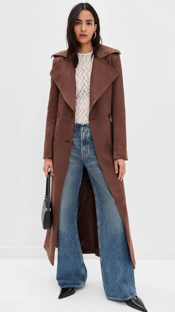 Bardot Kira Faux Suede Trench Coat | Thumbnail 5