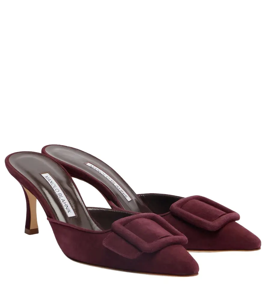 Manolo Blahnik Maysale 70 suede mules | Image 1 Manolo Blahnik Maysale 70 suede mules | Image 1