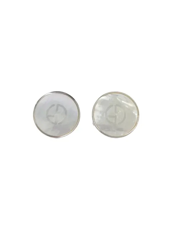Giorgio Armani Silver and mother-of-pearl cufflinks