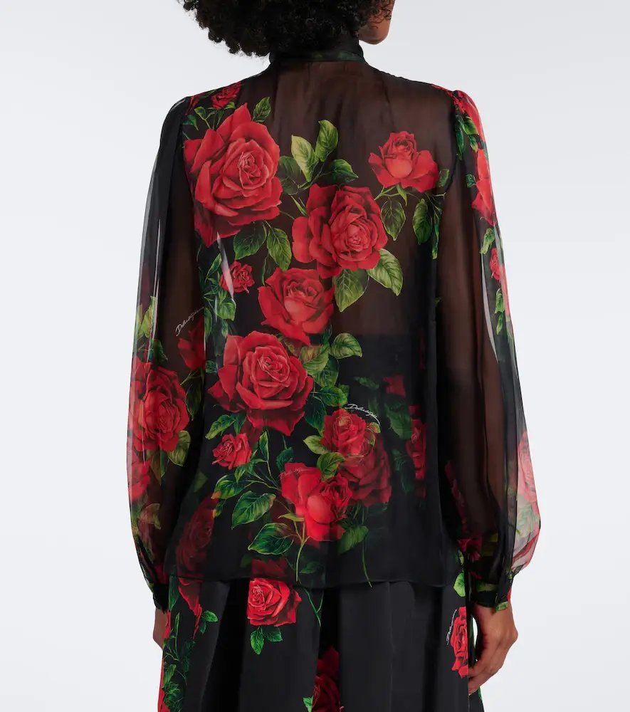 Dolce & Gabbana Floral sheer silk chiffon blouse | Thumbnail 4 Dolce & Gabbana Floral sheer silk chiffon blouse | Thumbnail 4