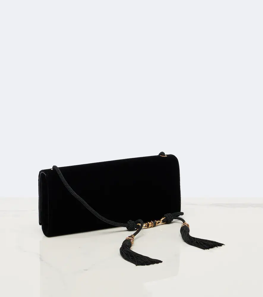 Saint Laurent Kate Small leather-lined velvet clutch | Thumbnail 3