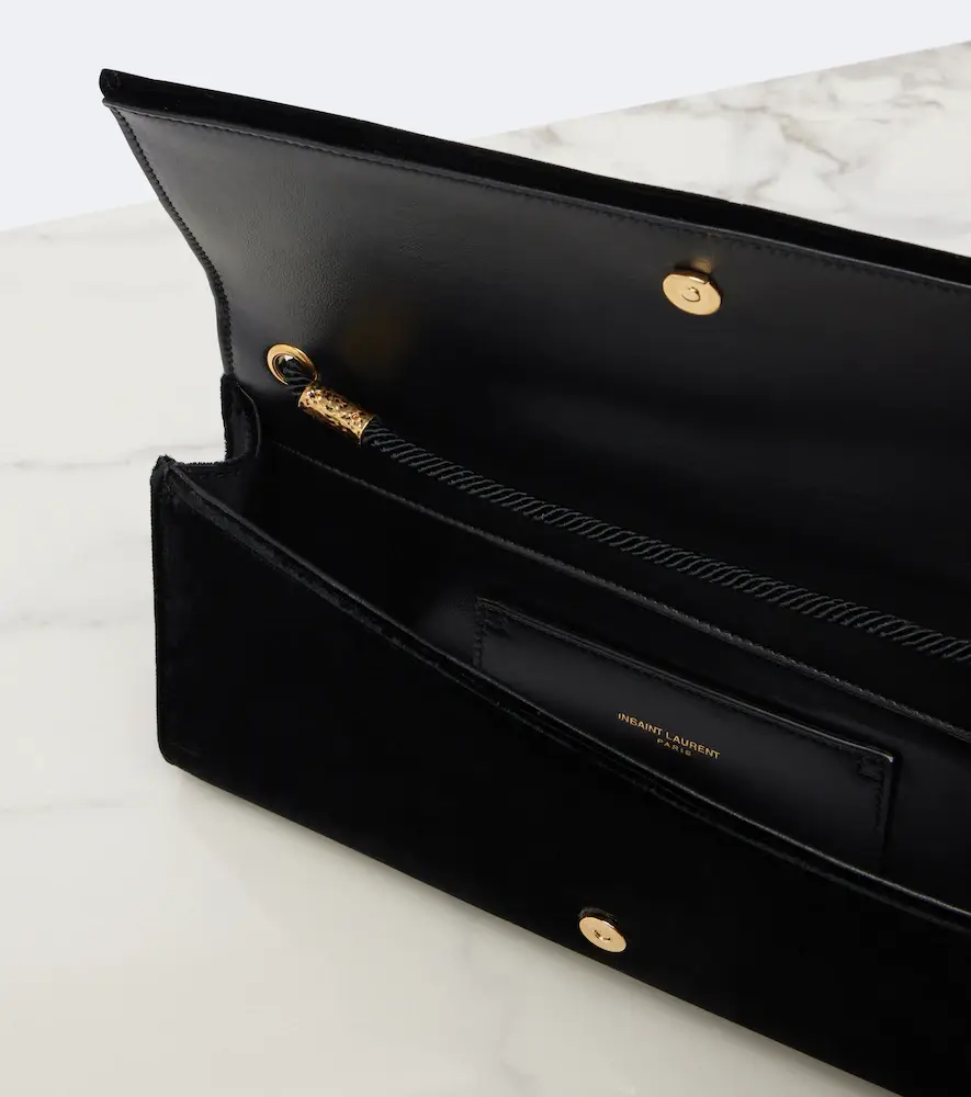 Saint Laurent Kate Small leather-lined velvet clutch | Thumbnail 4