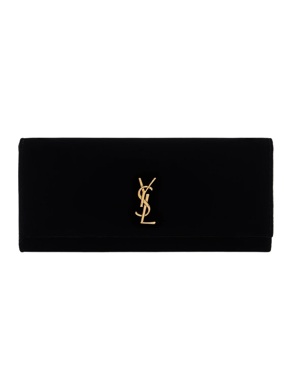 Saint Laurent Kate Small leather-lined velvet clutch