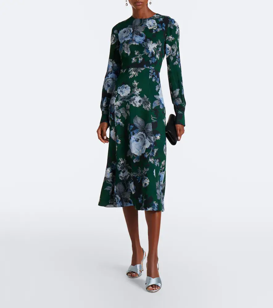 Erdem Floral crêpe midi dress | Thumbnail 3 Erdem Floral crêpe midi dress | Thumbnail 3