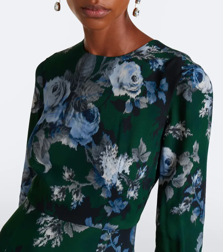 Erdem Floral crêpe midi dress | Thumbnail 5 Erdem Floral crêpe midi dress | Thumbnail 5