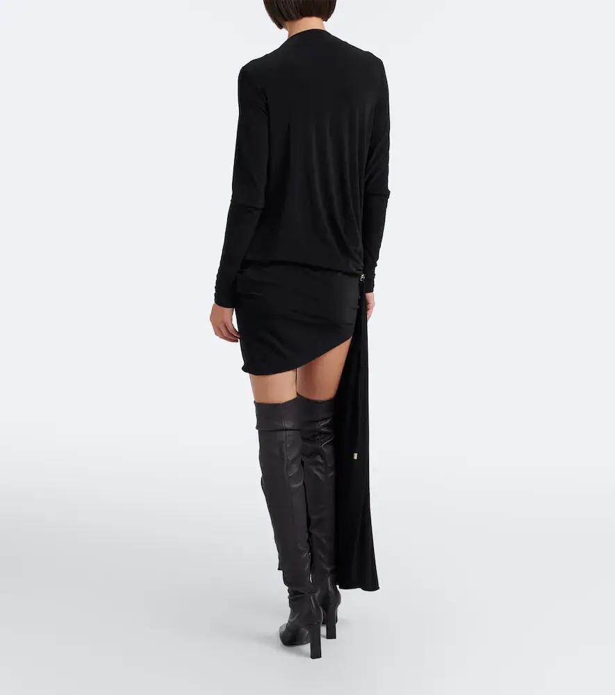 Sportmax Asymmetric gathered jersey minidress | Thumbnail 3