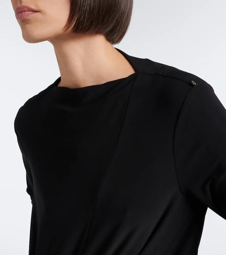 Sportmax Asymmetric gathered jersey minidress | Thumbnail 4