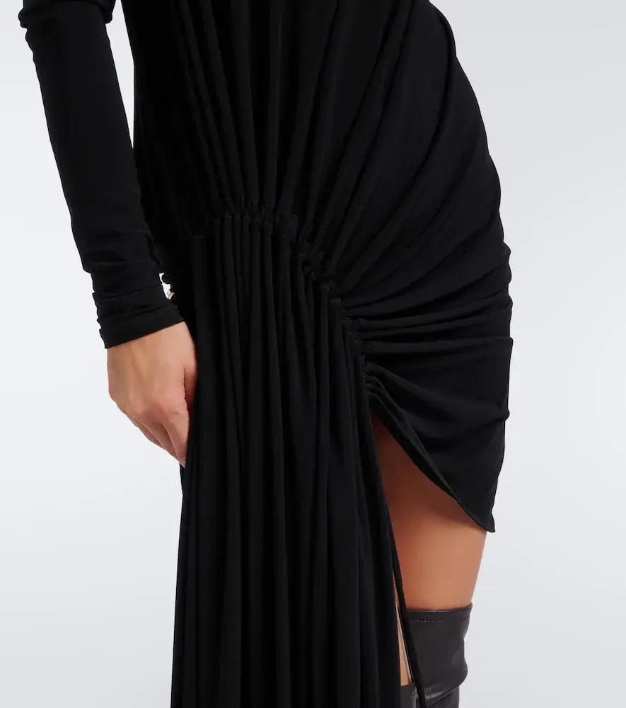 Sportmax Asymmetric gathered jersey minidress | Thumbnail 5