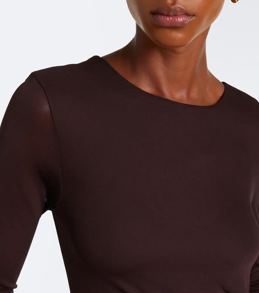 Max Mara Elegante gathered crêpe jersey midi dress | Thumbnail 4 Max Mara Elegante gathered crêpe jersey midi dress | Thumbnail 4