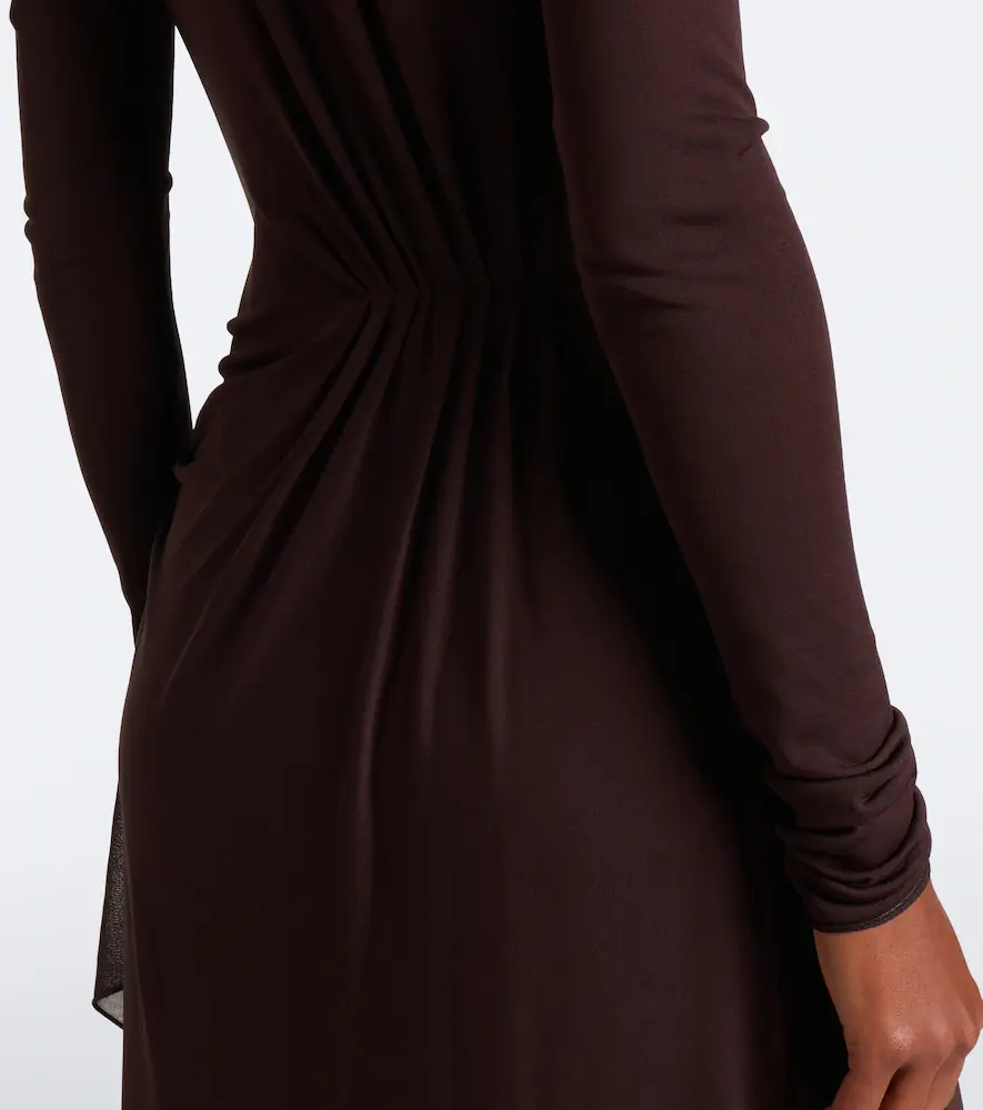 Max Mara Elegante gathered crêpe jersey midi dress | Thumbnail 6 Max Mara Elegante gathered crêpe jersey midi dress | Thumbnail 6