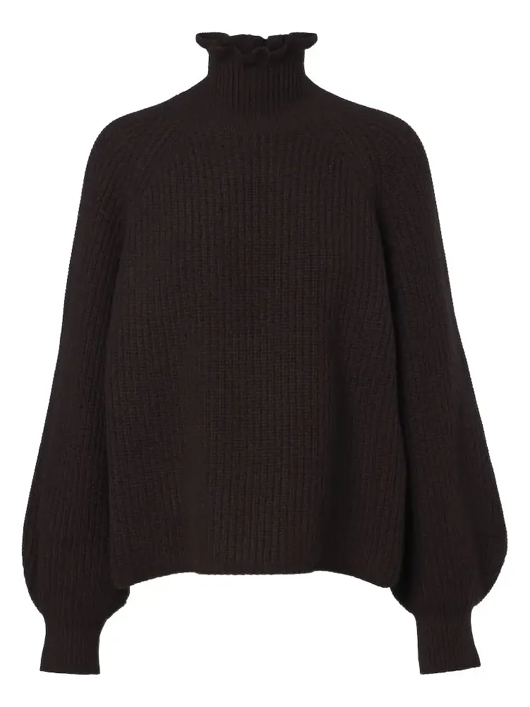 Ribbed-knit wool and cashmere sweater