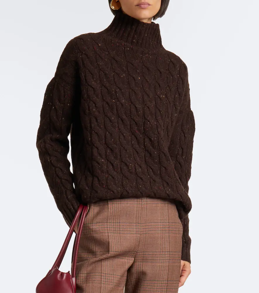 Max Mara Cable-knit wool and cashmere-blend sweater | Thumbnail 4 Max Mara Cable-knit wool and cashmere-blend sweater | Thumbnail 4