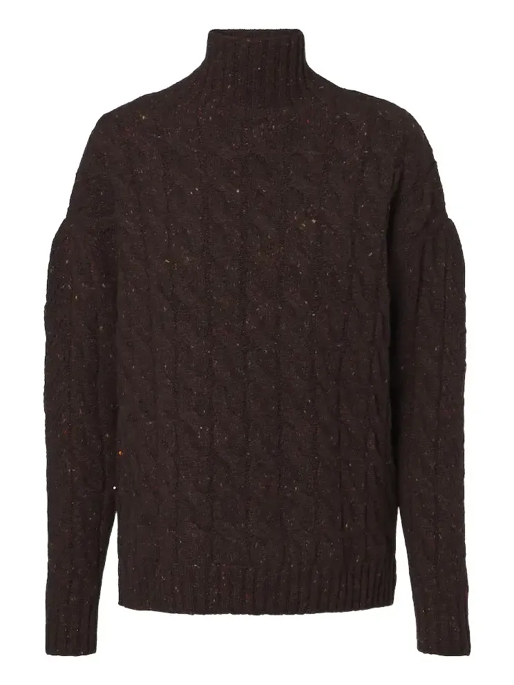 Cable-knit wool and cashmere-blend sweater