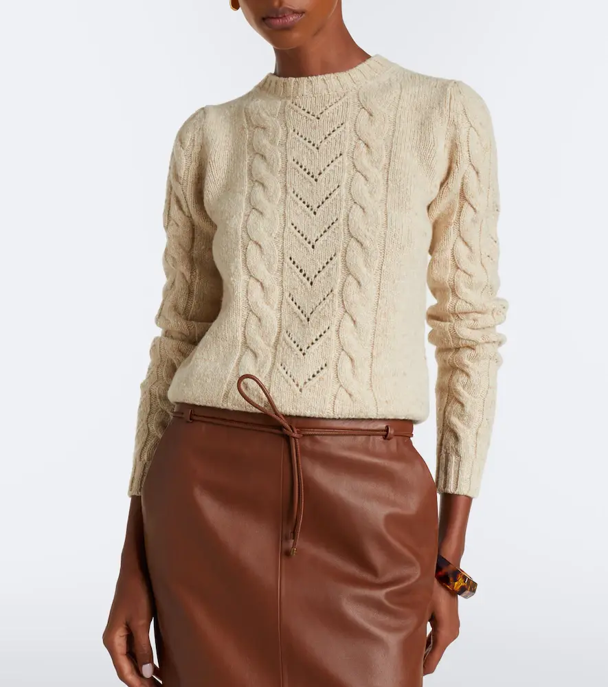 Max Mara Cable-knit wool and cashmere-blend sweater | Thumbnail 5 Max Mara Cable-knit wool and cashmere-blend sweater | Thumbnail 5