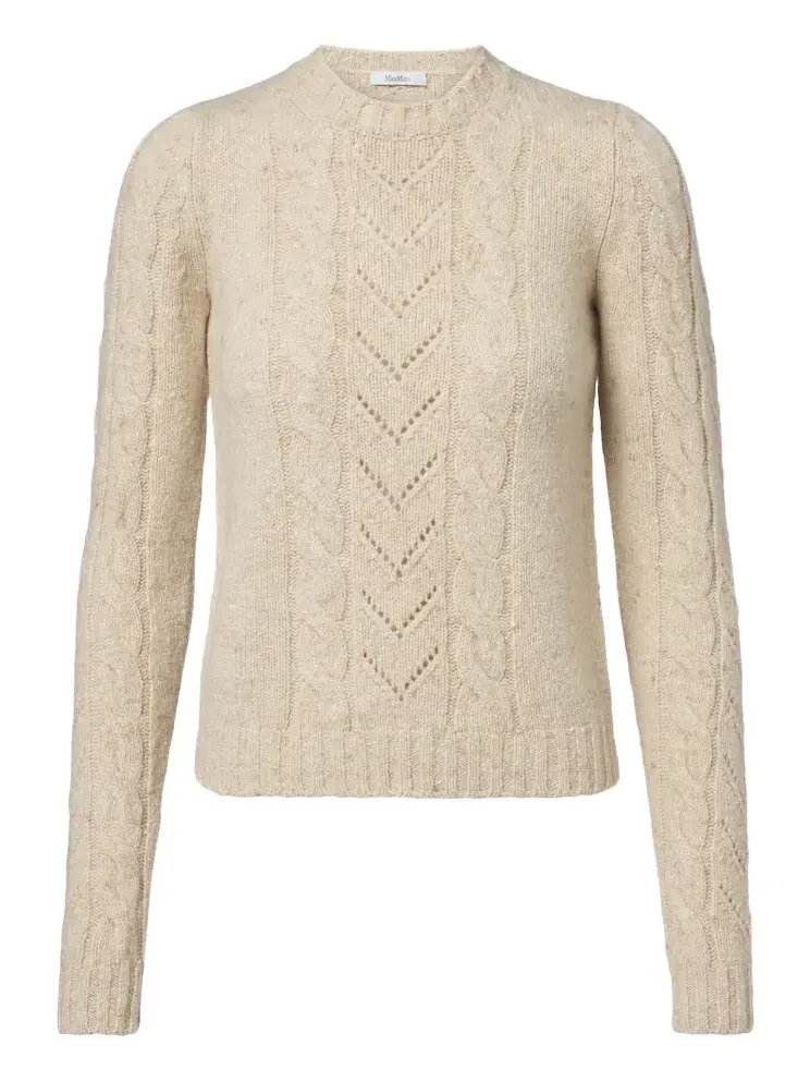Cable-knit wool and cashmere-blend sweater