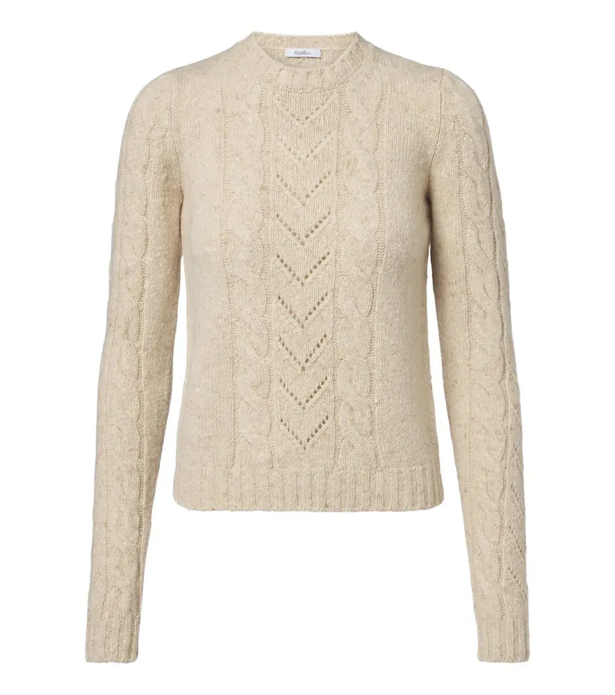 Max Mara Cable-knit wool and cashmere-blend sweater | Image 1 Max Mara Cable-knit wool and cashmere-blend sweater | Image 1
