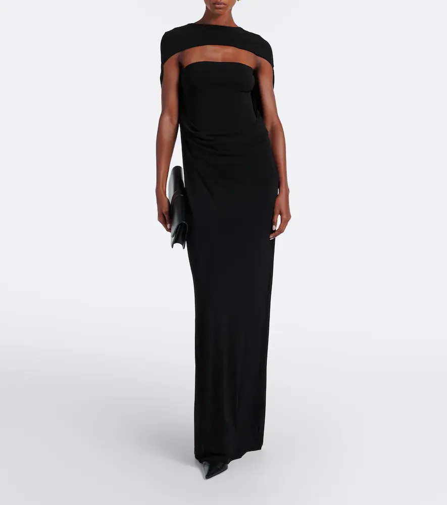 Sportmax Draped jersey maxi dress | Thumbnail 3 Sportmax Draped jersey maxi dress | Thumbnail 3