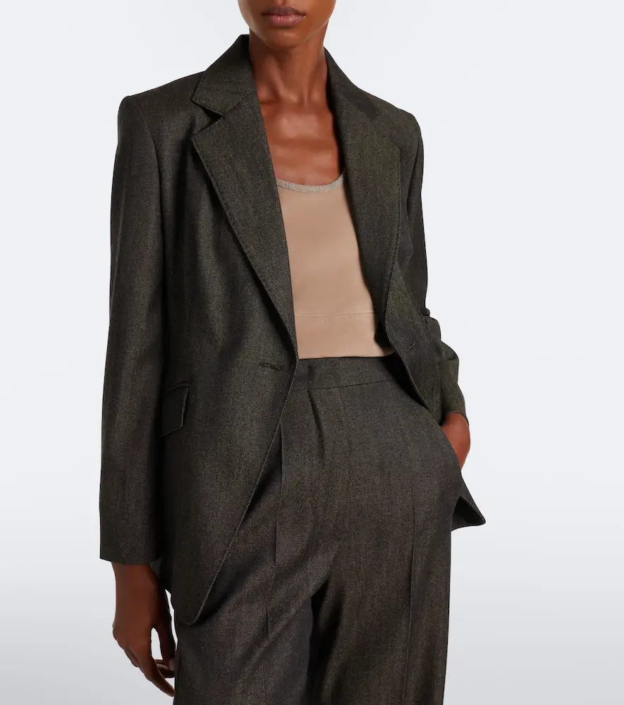 Max Mara Wool and cashmere-paneled suede top | Thumbnail 4 Max Mara Wool and cashmere-paneled suede top | Thumbnail 4