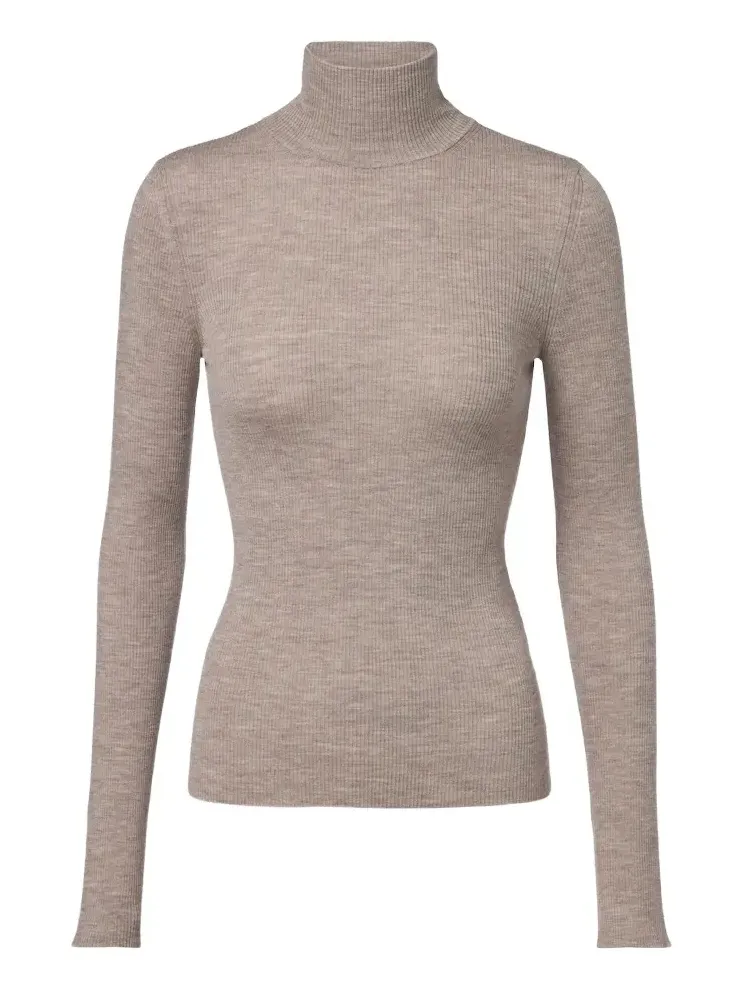 Ribbed-knit virgin wool sweater Ribbed-knit virgin wool sweater
