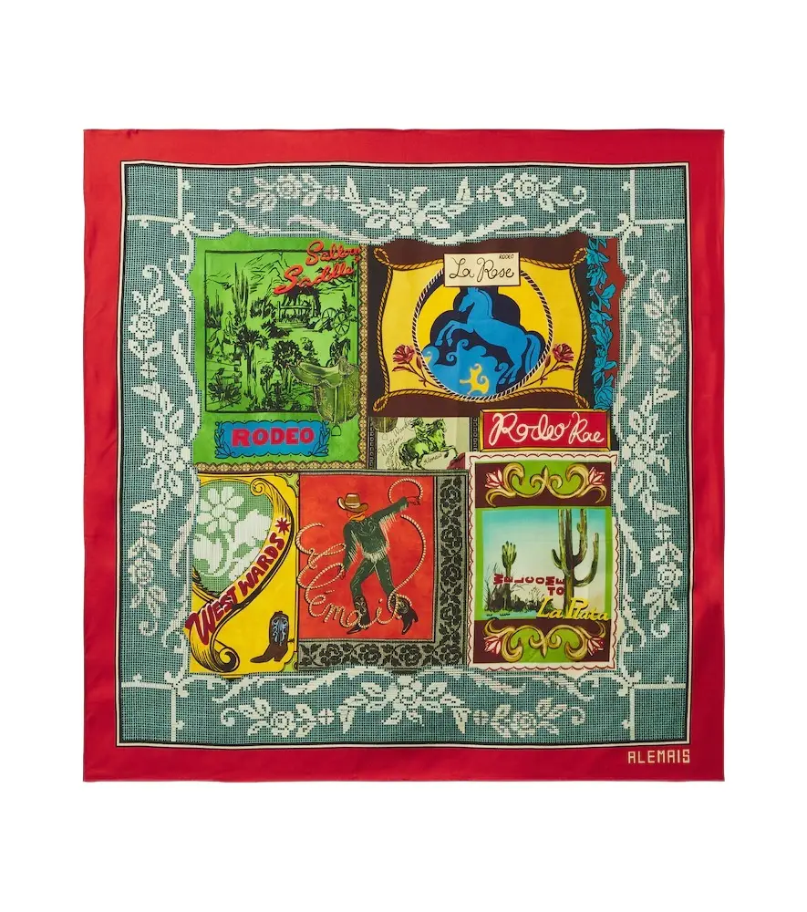ALÉMAIS Alémais Ace printed silk scarf | Image 1 ALÉMAIS Alémais Ace printed silk scarf | Image 1