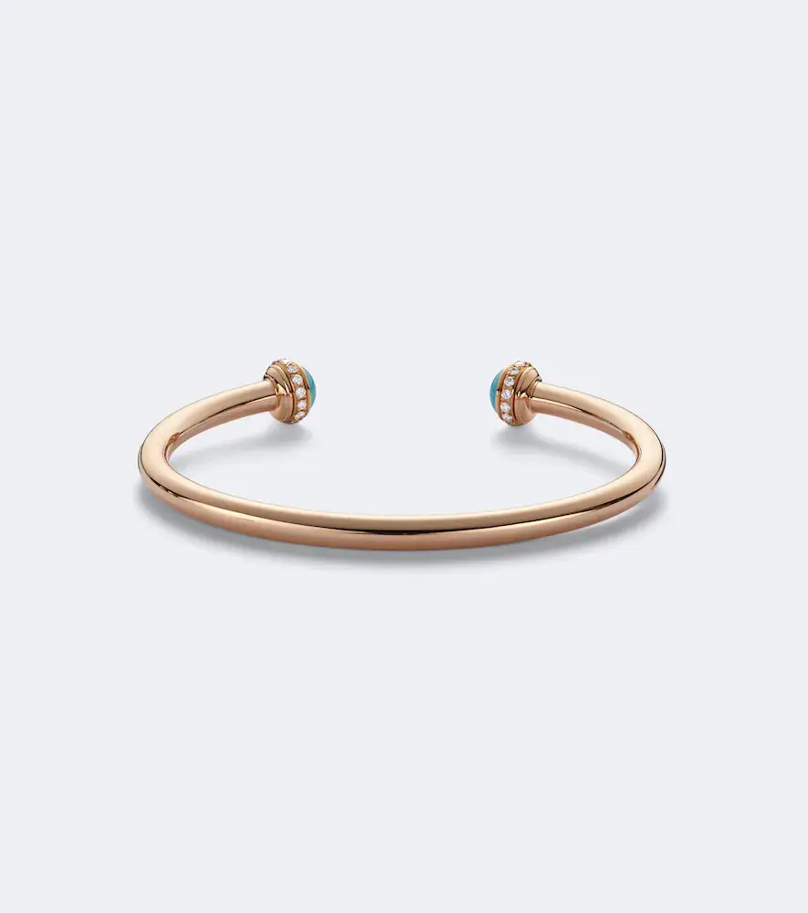Piaget Possession 18kt rose gold cuff bracelet with diamonds and turquoise | Thumbnail 2