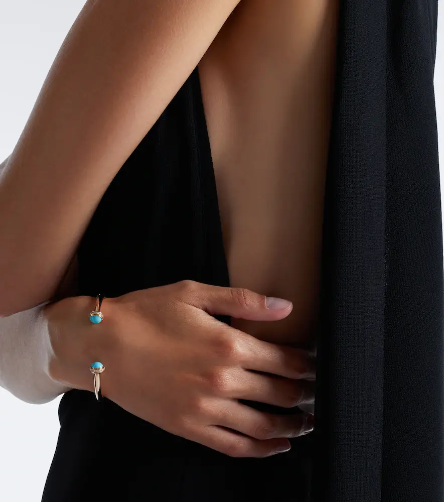 Piaget Possession 18kt rose gold cuff bracelet with diamonds and turquoise | Thumbnail 4
