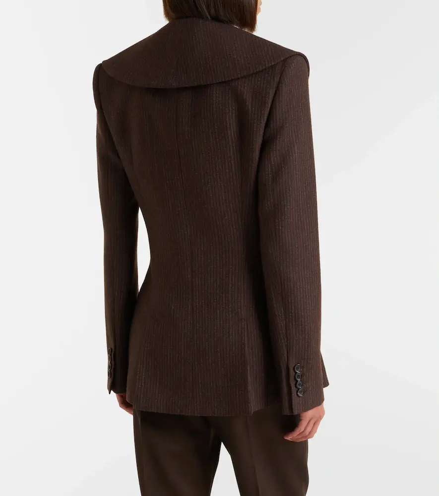 Alexander McQueen Draped pinstripe wool blazer | Thumbnail 3