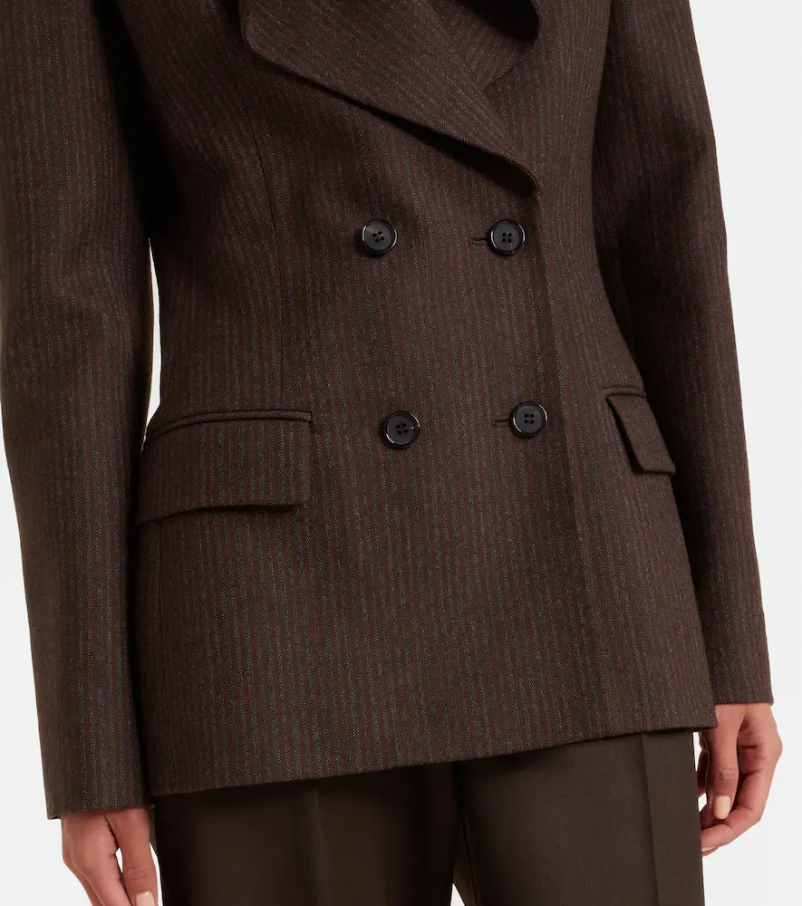 Alexander McQueen Draped pinstripe wool blazer | Thumbnail 6