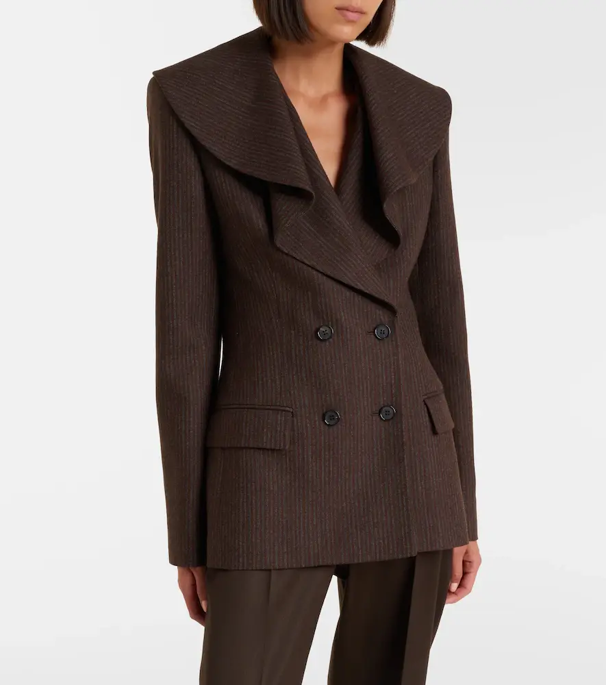 Alexander McQueen Draped pinstripe wool blazer | Thumbnail 7