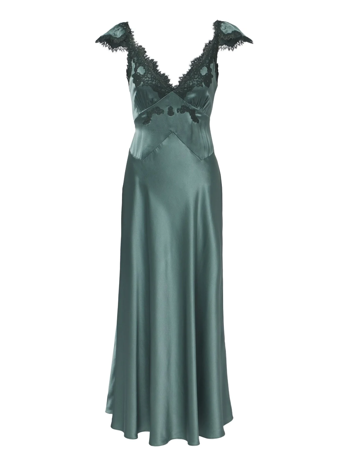 DÔEN Dôen Fiona lace-trimmed silk satin slip dress