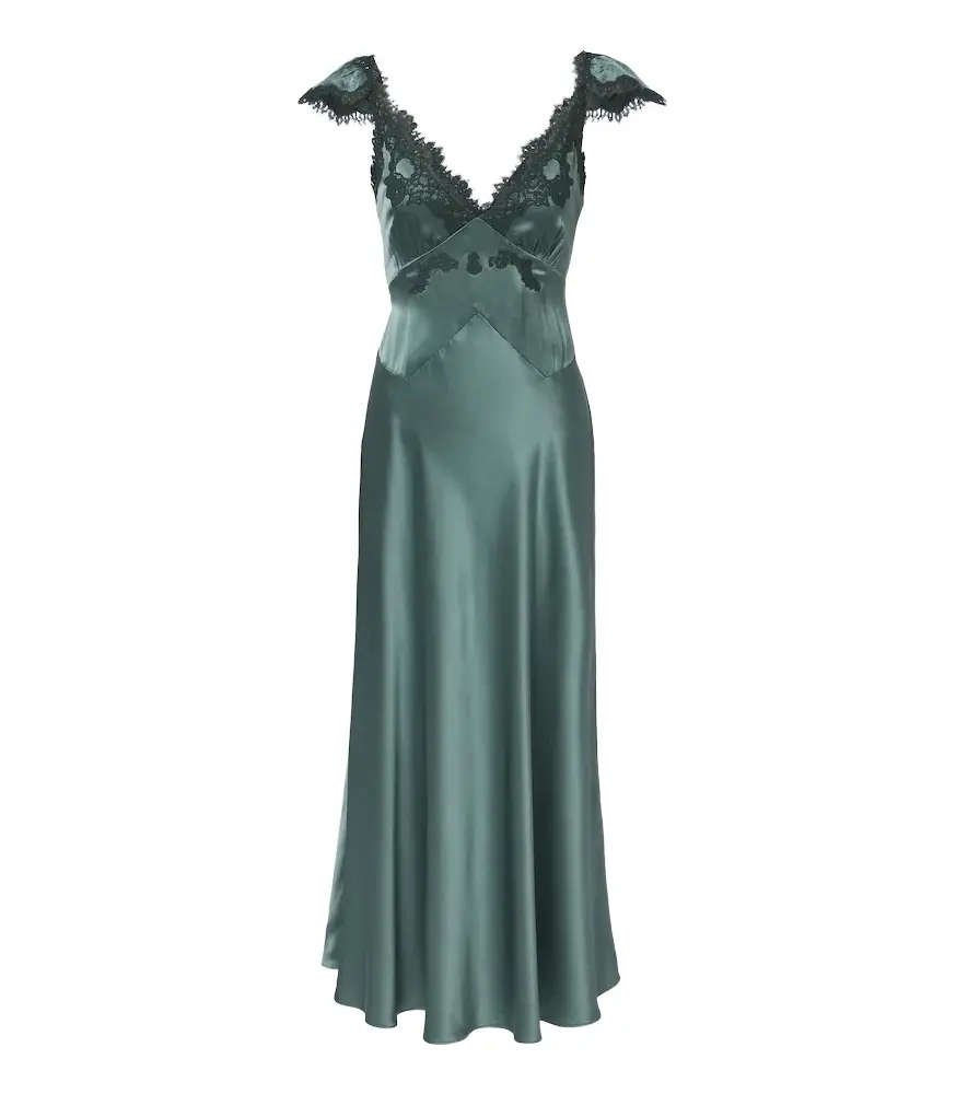 DÔEN Dôen Fiona lace-trimmed silk satin slip dress | Image 1 DÔEN Dôen Fiona lace-trimmed silk satin slip dress | Image 1