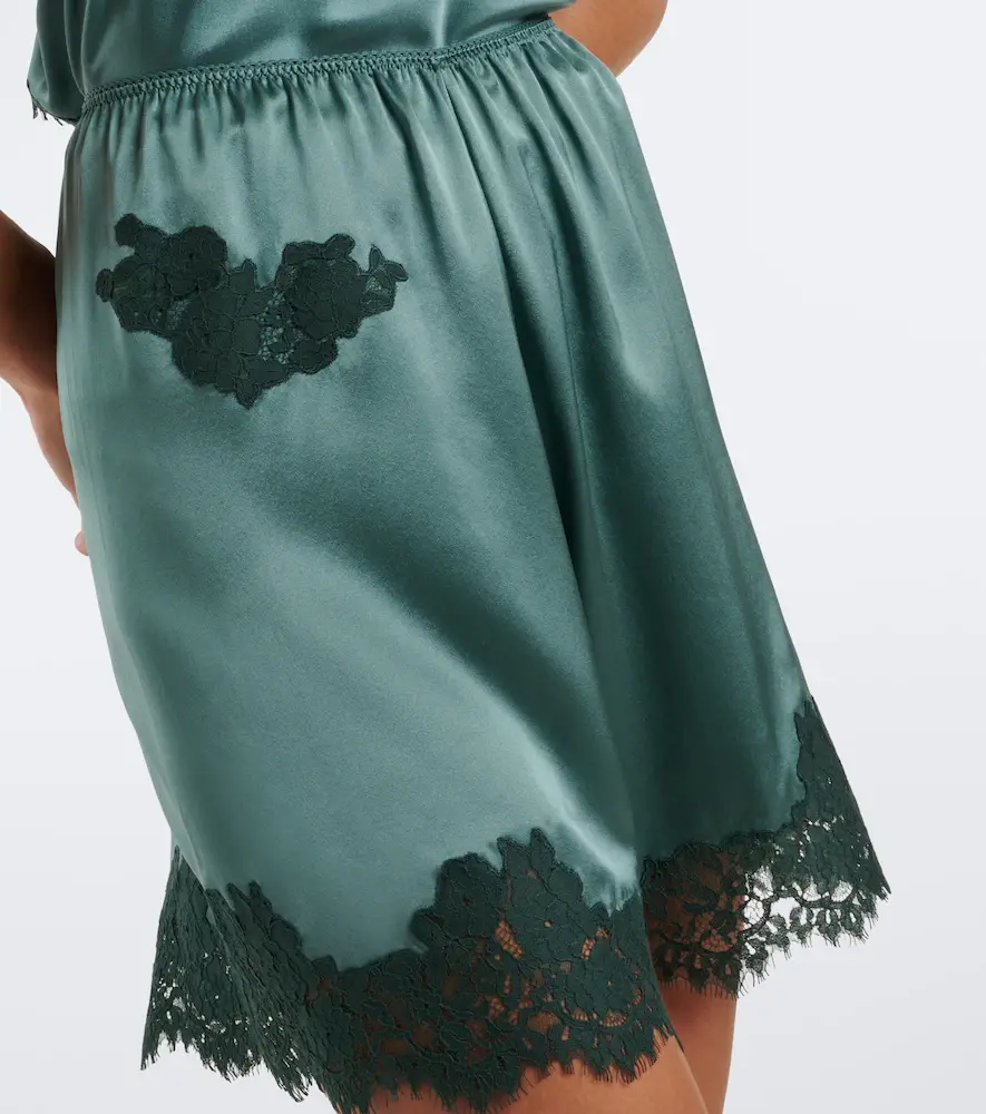 DÔEN Dôen Irsa lace-trimmed silk satin shorts | Thumbnail 2 DÔEN Dôen Irsa lace-trimmed silk satin shorts | Thumbnail 2