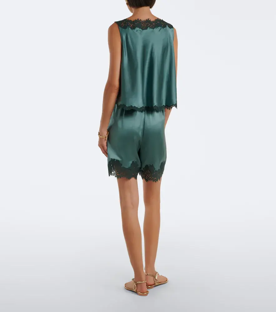 DÔEN Dôen Irsa lace-trimmed silk satin shorts | Thumbnail 3 DÔEN Dôen Irsa lace-trimmed silk satin shorts | Thumbnail 3