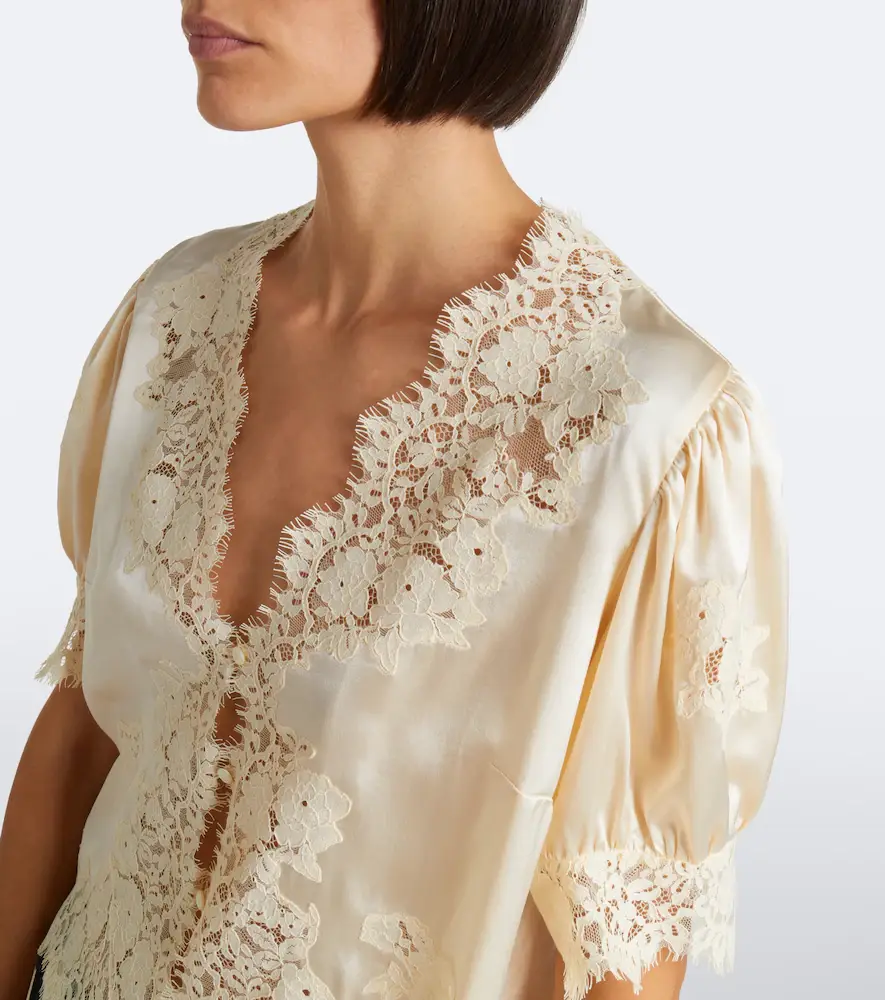 DÔEN Dôen Idella lace-trimmed silk satin top | Thumbnail 4 DÔEN Dôen Idella lace-trimmed silk satin top | Thumbnail 4