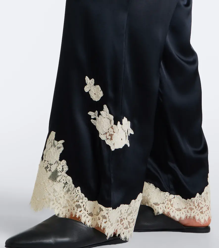 DÔEN Dôen Lavon lace-trimmed silk satin wide-leg pants | Thumbnail 2 DÔEN Dôen Lavon lace-trimmed silk satin wide-leg pants | Thumbnail 2