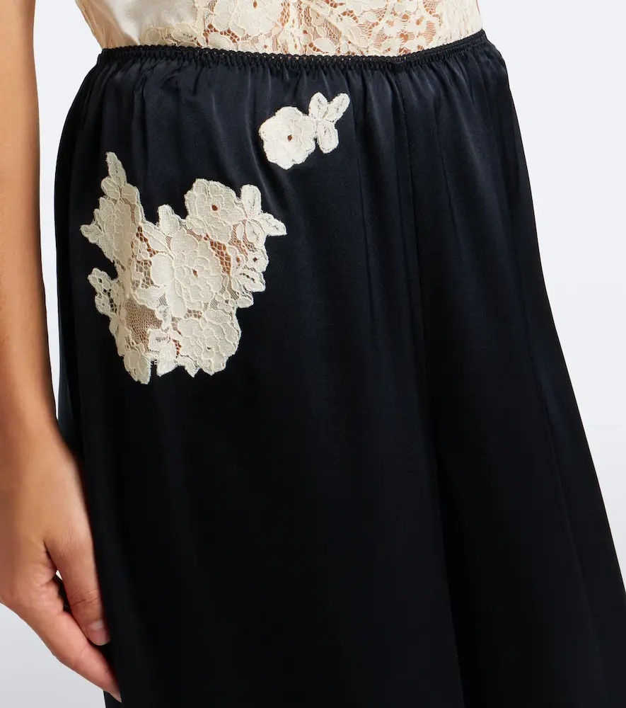 DÔEN Dôen Lavon lace-trimmed silk satin wide-leg pants | Thumbnail 4 DÔEN Dôen Lavon lace-trimmed silk satin wide-leg pants | Thumbnail 4