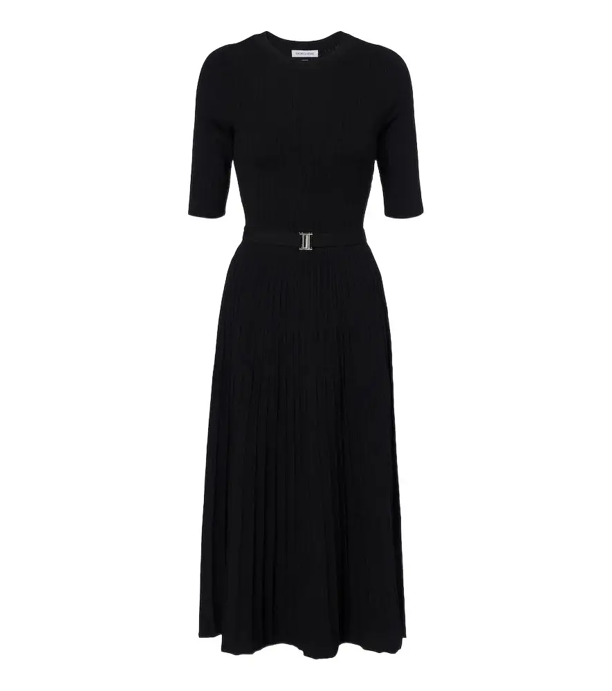 Veronica Beard Elthea belted ribbed-knit midi dress | Image 1 Veronica Beard Elthea belted ribbed-knit midi dress | Image 1