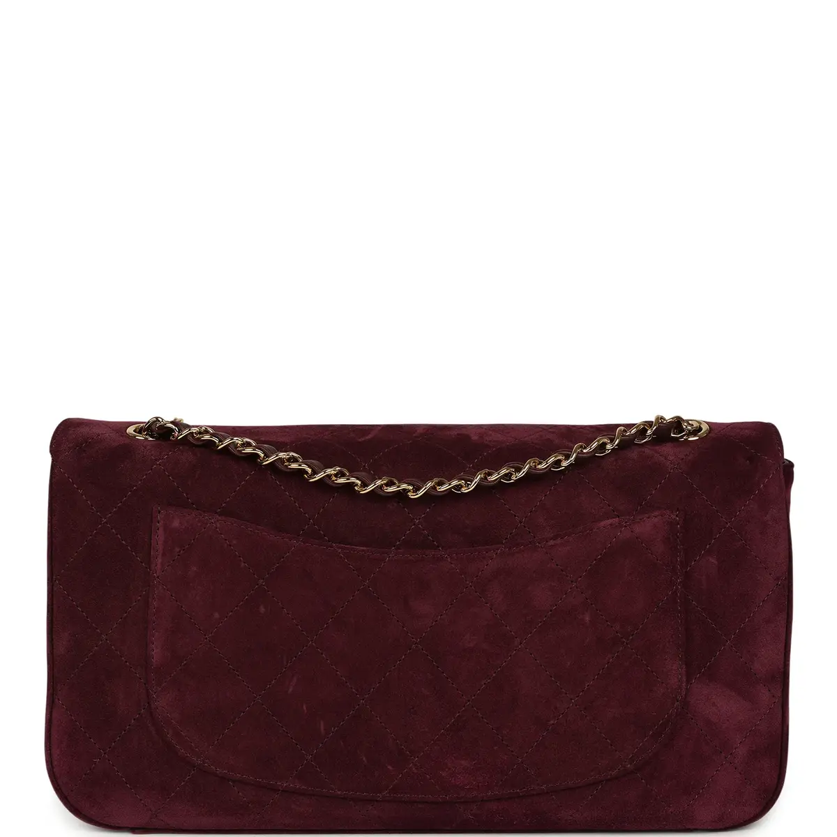 Chanel Chanel Maxi "Souplissimo" Small Flap Bag Burgundy Suede Gold Hardware | Thumbnail 4 Chanel Chanel Maxi "Souplissimo" Small Flap Bag Burgundy Suede Gold Hardware | Thumbnail 4