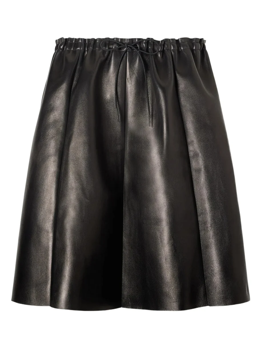 STOULS Naomi Paneled Leather Midi Skirt