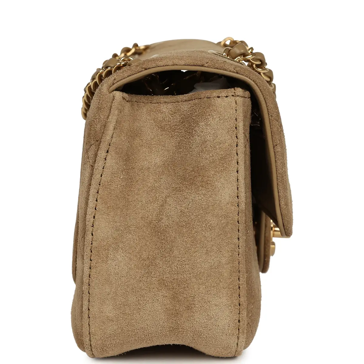 Chanel Chanel Mini "Souplissimo" Flap Bag Beige Suede Gold Hardware | Thumbnail 3 Chanel Chanel Mini "Souplissimo" Flap Bag Beige Suede Gold Hardware | Thumbnail 3