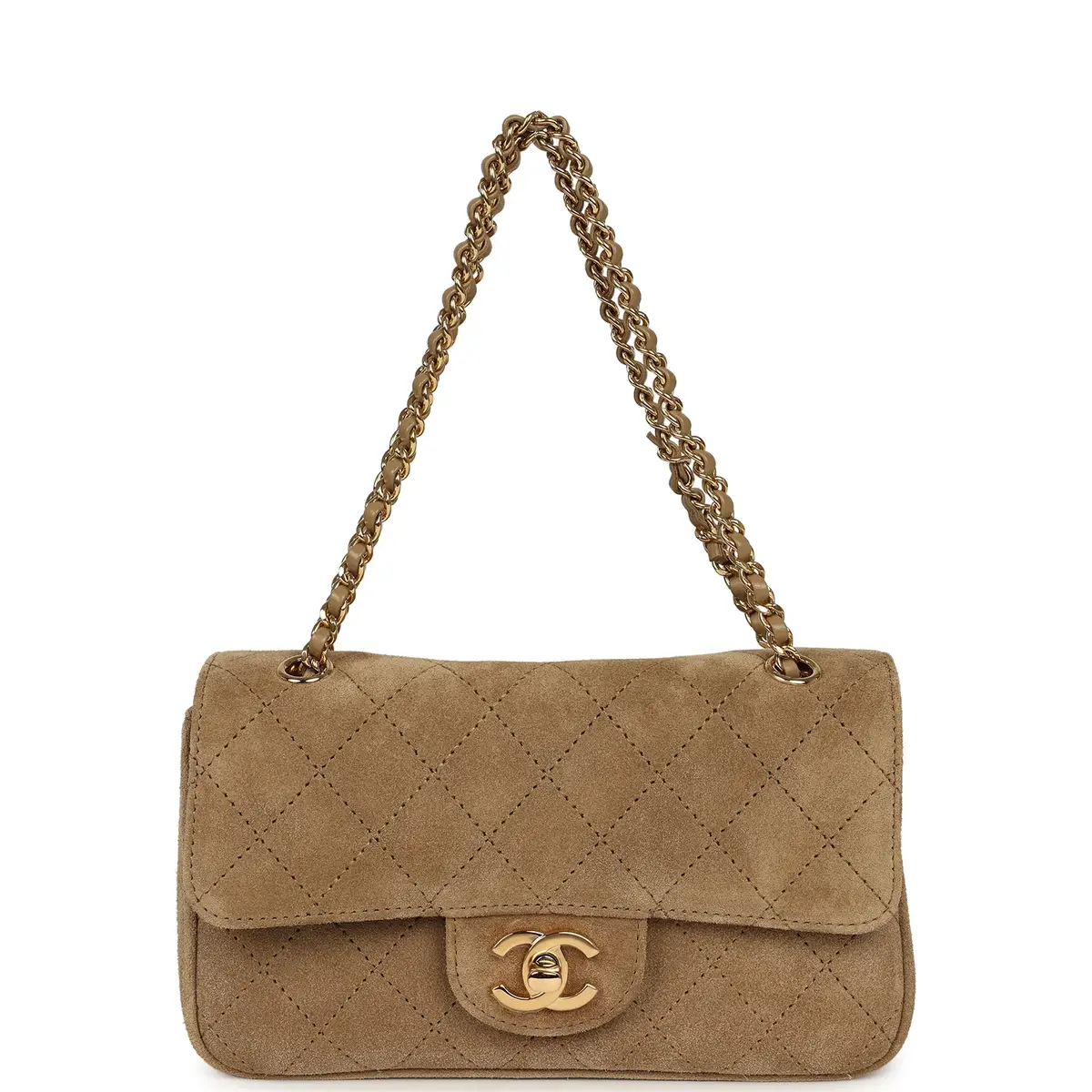 Chanel Chanel Mini "Souplissimo" Flap Bag Beige Suede Gold Hardware | Thumbnail 7 Chanel Chanel Mini "Souplissimo" Flap Bag Beige Suede Gold Hardware | Thumbnail 7