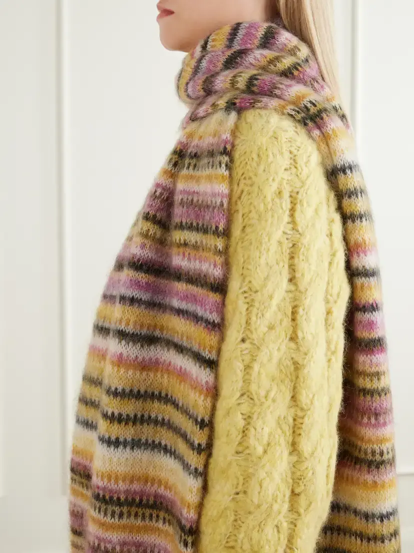 Isabel Marant Mouna Striped Mohair-blend Scarf | Thumbnail 3 Isabel Marant Mouna Striped Mohair-blend Scarf | Thumbnail 3