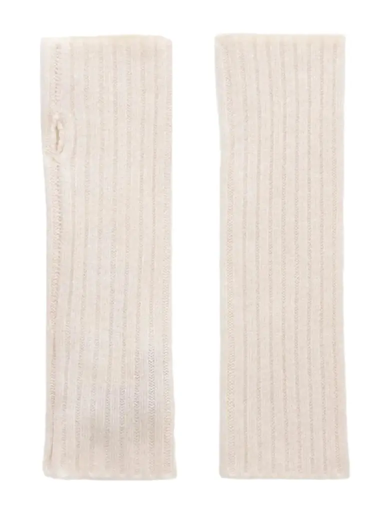 Yves Salomon Ribbed Cashmere Fingerless Mittens | Image 1 Yves Salomon Ribbed Cashmere Fingerless Mittens | Image 1