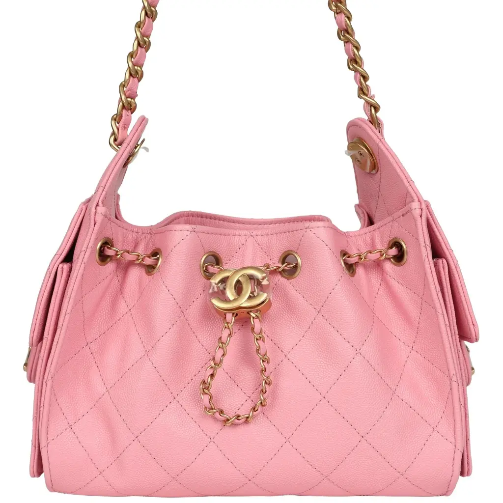 Chanel Chanel Mini 25 Hobo Bag Pink Caviar Antique Gold Hardware | Image 1 Chanel Chanel Mini 25 Hobo Bag Pink Caviar Antique Gold Hardware | Image 1