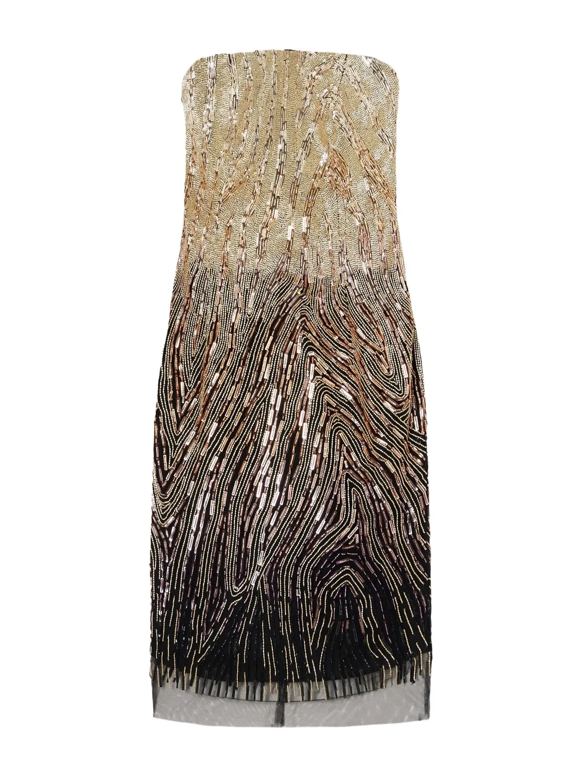 Strapless Bead And Sequin-embellished Tulle Midi Dress Strapless Bead And Sequin-embellished Tulle Midi Dress